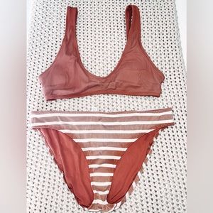 Aerie Ribbed & Striped Bikini Set